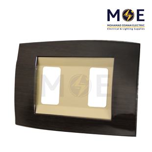 Abbas Derem Cover Plate Gold Matt*Dark Brown Gloss 2module | 2800-14-DRM-ADP | بلاك مجوز دريم ذهبي مات على خشبي غامق لميع مع ادبتر