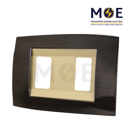 Abbas Derem Cover Plate Gold Matt*Dark Brown Gloss 2module | 2800-14-DRM-ADP