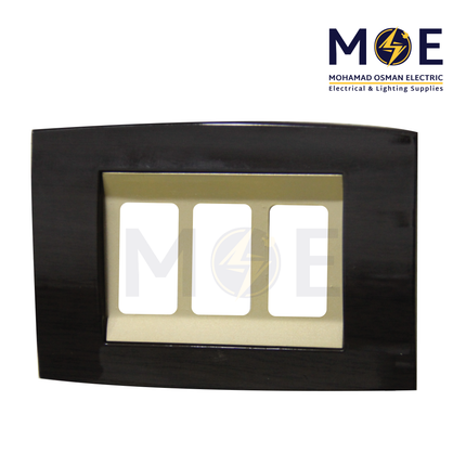 Abbas Derem Cover Plate Gold Matt*Dark Brown Gloss 3module | 2800-14-DRM-ADP