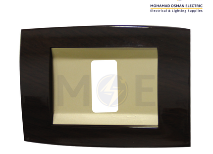 Abbas Derem Cover Plate Gold Matt*Wooden Delux Gloss 1module | 2800-13-DRM-ADP | بلاك مفرد دريم ذهبي مات على خشبي فاخر لميع مع ادبتر