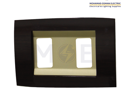Abbas Derem Cover Plate Gold Matt*Wooden Delux Gloss 2module | 2800-13-DRM-ADP | بلاك مجوز دريم ذهبي مات على خشبي فاخر لميع مع ادبتر