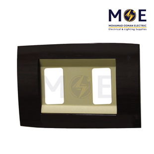 Abbas Derem Cover Plate Gold Matt*Wooden Delux Gloss 2module | 2800-13-DRM-ADP | بلاك مجوز دريم ذهبي مات على خشبي فاخر لميع مع ادبتر