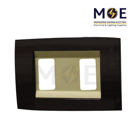 Abbas Derem Cover Plate Gold Matt*Wooden Delux Gloss 2module | 2800-13-DRM-ADP