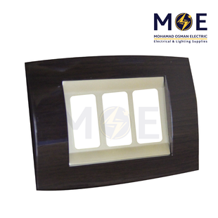 Abbas Derem Cover Plate Gold Matt*Wooden Delux Gloss 3module | 2800-13-DRM-ADP | بلاك مثلث دريم ذهبي مات على خشبي فاخر لميع مع ادبتر
