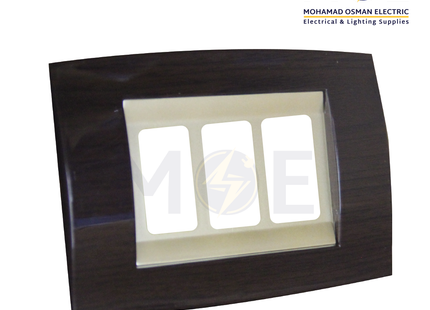 Abbas Derem Cover Plate Gold Matt*Wooden Delux Gloss 3module | 2800-13-DRM-ADP | بلاك مثلث دريم ذهبي مات على خشبي فاخر لميع مع ادبتر