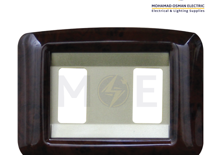 Abbas Haydi Cover Plate Gold Matt*Abanos Delux 2module | 3000-01-HYD-ADP | بلاك مجوز هايدي ذهبي مات على ابانوس فاخر لميع مع ادبتر