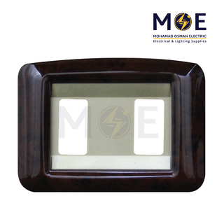 Abbas Haydi Cover Plate Gold Matt*Abanos Delux 2module | 3000-01-HYD-ADP | بلاك مجوز هايدي ذهبي مات على ابانوس فاخر لميع مع ادبتر