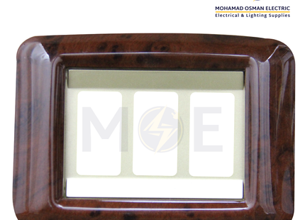 Abbas Haydi Cover Plate Gold Matt*Abanos Delux 3module | 3000-01-HYD-ADP | بلاك مثلث هايدي ذهبي مات على ابانوس فاخر لميع مع ادبتر