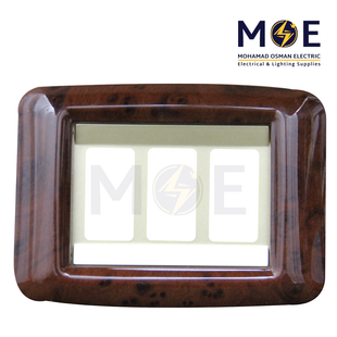 Abbas Haydi Cover Plate Gold Matt*Abanos Delux 3module | 3000-01-HYD-ADP | بلاك مثلث هايدي ذهبي مات على ابانوس فاخر لميع مع ادبتر