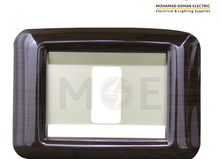 Abbas Haydi Cover Plate Gold Matt*Wooden Delux Gloss 1module | 3000-13-HYD-ADP | بلاك مفرد هايدي ذهبي مات على خشبي فاخر لميع مع ادبتر