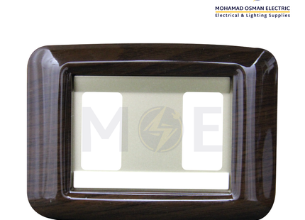 Abbas Haydi Cover Plate Gold Matt*Wooden Delux Gloss 2module | 3000-13-HYD-ADP | بلاك مجوز هايدي ذهبي مات على خشبي فاخر لميع مع ادبتر