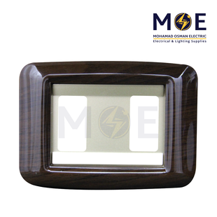Abbas Haydi Cover Plate Gold Matt*Wooden Delux Gloss 2module | 3000-13-HYD-ADP | بلاك مجوز هايدي ذهبي مات على خشبي فاخر لميع مع ادبتر