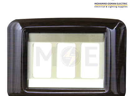 Abbas Haydi Cover Plate Gold Matt*Wooden Delux Gloss 3module | 3000-13-HYD-ADP | بلاك مثلث هايدي ذهبي مات على خشبي فاخر لميع مع ادبتر