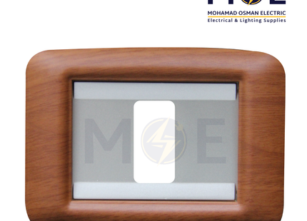 Abbas Haydi Cover Plate Stainless*Cherry Delux Matt 1module | 3000-03-HYD-ADP | بلاك مفرد هايدي ستانلس على كرزي فاخر مات مع ادبتر