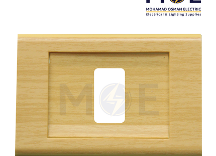 Abbas Margo Cover Plate Aro Light*Aro Light 1module | 2900-22-MRG-ADP | بلاك مفرد مارجو خشبي سندياني ارو فاتح على ارو فاتح مع ادبتر