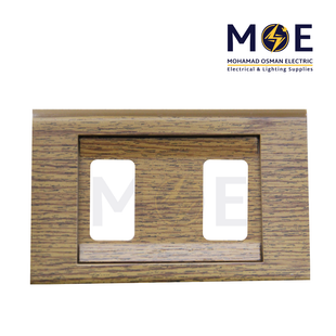 Abbas Margo Cover Plate Brown Aro*Brown Aro 2module | 2900-25-MRG-ADP | بلاك مجوزمارجو بني ارو على بني ارو مع ادبتر