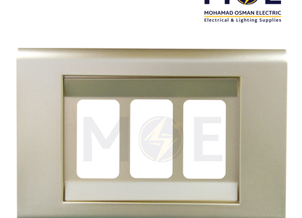 Abbas Margo Cover Plate Gold Matt*Gold Matt 3module | 2900-01-MRG-ADP | بلاك مثلث مارغو ذهبي مات على ذهبي مات مع ادبتر