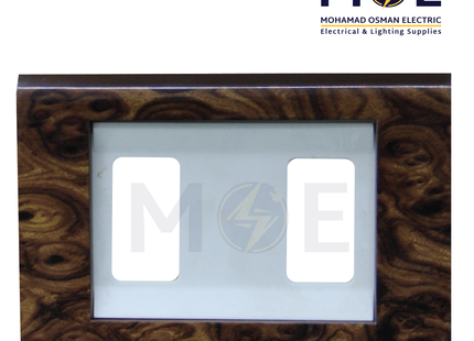 Abbas Margo Cover Plate Gold Matt*Wooden Aro 2module | 2900-10-MRG-ADP | بلاك مجوز مارغو ذهبي مات على خشبي ارو مع ادبتر