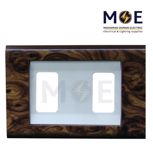 Abbas Margo Cover Plate Gold Matt*Wooden Aro 2module | 2900-10-MRG-ADP | بلاك مجوز مارغو ذهبي مات على خشبي ارو مع ادبتر