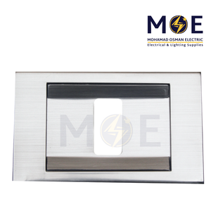 Abbas Margo Cover Plate Stain Chrome*Stain Chrome 1module | 2900-05-MRG-ADP | بلاك مفرد مارجو كروم مجرحكروم مجرح مع ادبتر
