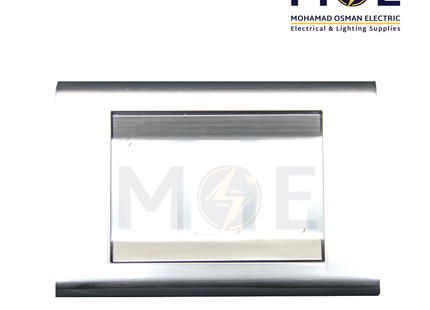 Abbas Margo Cover Plate Stain Chrome*Stain Chrome 3module | 2900-15-MRG-ADP | بلاك مثلث مارغو كروم مجرحكروم مجرح مع ادبتر