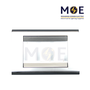 Abbas Margo Cover Plate Stain Chrome*Stain Chrome 3module | 2900-15-MRG-ADP | بلاك مثلث مارغو كروم مجرحكروم مجرح مع ادبتر