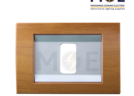 Abbas Margo Cover Plate Steal*Wooden Cherry 1module | 2900-03-MRG-ADP | بلاك مفرد مارجو خشبي ستيل على خشبي كرزي مع ادبتر