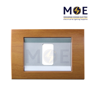 Abbas Margo Cover Plate Steal*Wooden Cherry 1module | 2900-03-MRG-ADP | بلاك مفرد مارجو خشبي ستيل على خشبي كرزي مع ادبتر