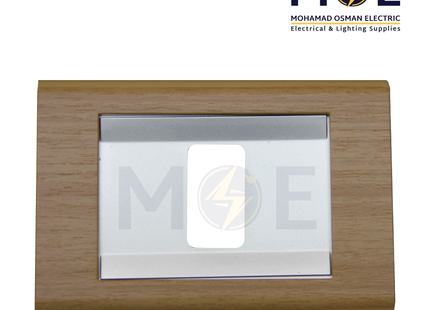 Abbas Margo Cover Plate Steel*Aro Light 1module | 2900-11-MRG-ADP | بلاك مفرد مارغو ستانلس على سندياني ارو فاتح مع ادبتر