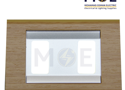 Abbas Margo Cover Plate Steel*Aro Light 2module | 2900-11-MRG-ADP | بلاك مجوز مارغو ستانلس على سندياني ارو فاتح مع ادبتر