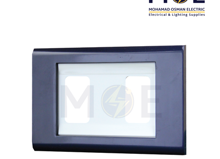 Abbas Margo Cover Plate White*Blue 2module | 2900-14-MRG-ADP | بلاك مجوز مارغو ابيض على كحلي فاتح مع ادبتر