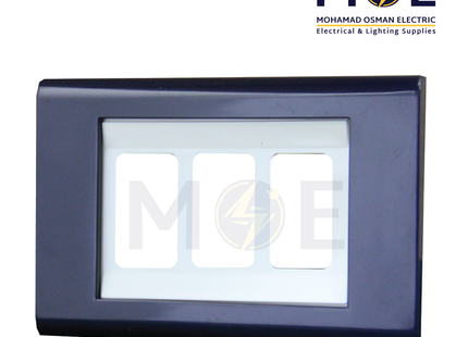 Abbas Margo Cover Plate White*Blue 3module | 2900-14-MRG-ADP | بلاك مثلث مارغو ابيض على كحلي فاتح مع ادبتر