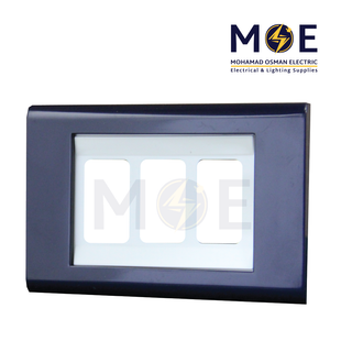 Abbas Margo Cover Plate White*Blue 3module | 2900-14-MRG-ADP | بلاك مثلث مارغو ابيض على كحلي فاتح مع ادبتر