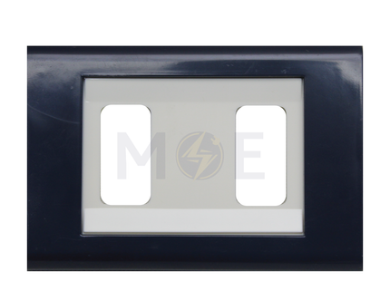 Abbas Margo Cover Plate White*Blue 2module | 2900-18-MRG-ADP | بلاك مجوز مارغو ابيض على كحلي غامق مع ادبتر