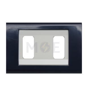 Abbas Margo Cover Plate White*Blue 2module | 2900-18-MRG-ADP | بلاك مجوز مارغو ابيض على كحلي غامق مع ادبتر