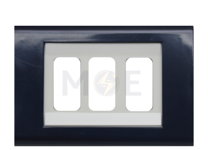 Abbas Margo Cover Plate White*Blue 3module | 2900-18-MRG-ADP | بلاك مثلث مارغو ابيض على كحلي غامق مع ادبتر