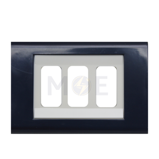 Abbas Margo Cover Plate White*Blue 3module | 2900-18-MRG-ADP | بلاك مثلث مارغو ابيض على كحلي غامق مع ادبتر