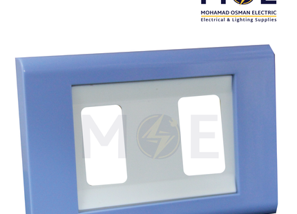 Abbas Margo Cover Plate White*Blue 2module | 2900-19-MRG-ADP | بلاك مجوز مارغو ابيض على ازرق فاتح مع ادبتر