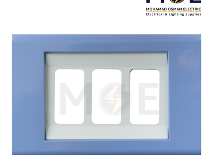 Abbas Margo Cover Plate White*Blue 3module | 2900-19-MRG-ADP | بلاك مثلث مارغو ابيض على ازرق فاتح مع ادبتر