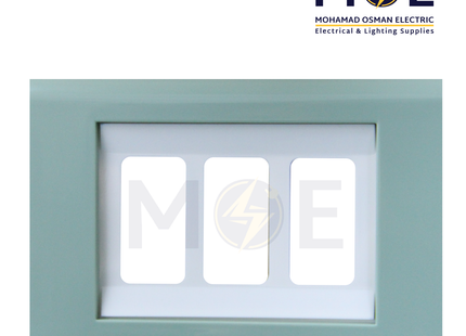 Abbas Margo Cover Plate White*Pistach 3module | 2900-17-MRG-ADP | بلاك مثلث مارغو ابيض على فستقي مع ادبتر