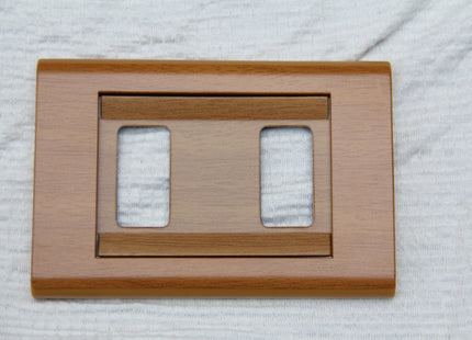 Abbas Margo Cover Plate Wooden Cherry*Wooden Cherry 2module | 2900-02-MRG-ADP | بلاك مجوز مارجو خشبي كرزي على خشبي كرزي مع ادبتر