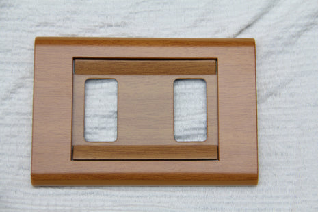 Abbas Margo Cover Plate Wooden Cherry*Wooden Cherry 2module | 2900-02-MRG-ADP | بلاك مجوز مارجو خشبي كرزي على خشبي كرزي مع ادبتر