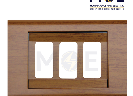 Abbas Margo Cover Plate Wooden Cherry*Wooden Cherry 3module | 2900-02-MRG-ADP | بلاك مثلث مارجو خشبي كرزي على خشبي كرزي مع ادبتر