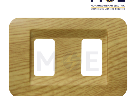 Abbas Milano Cover Plate Moski Matt 2module | 2300-06-MLN | بلاك مجوز ميلانو خشبي سندياني موسكي مات