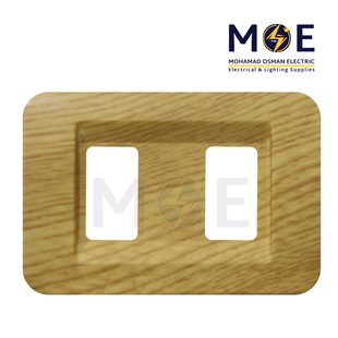 Abbas Milano Cover Plate Moski Matt 2module | 2300-06-MLN | بلاك مجوز ميلانو خشبي سندياني موسكي مات