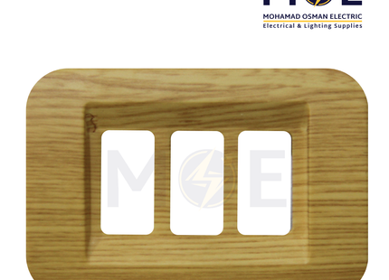 Abbas Milano Cover Plate Moski Matt 3module | 2300-06-MLN | بلاك مثلث ميلانو خشبي سندياني موسكي مات