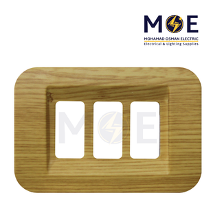 Abbas Milano Cover Plate Moski Matt 3module | 2300-06-MLN | بلاك مثلث ميلانو خشبي سندياني موسكي مات
