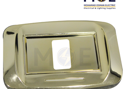 Abbas Mirna Cover Plate Gold Gloss*Gold Gloss 1module | 2400-03-MRN-ADP | بلاك مفرد ميرنا ذهبي لميع على ذهبي لميع مع ادبتر