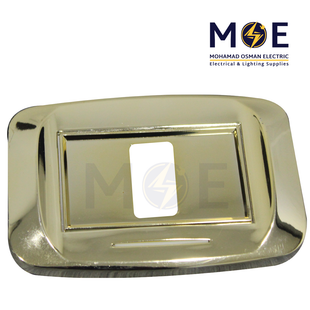 Abbas Mirna Cover Plate Gold Gloss*Gold Gloss 1module | 2400-03-MRN-ADP | بلاك مفرد ميرنا ذهبي لميع على ذهبي لميع مع ادبتر