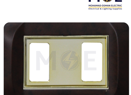 Abbas Mirna Cover Plate Gold*Abanos Delux Matt 2module | 2400-18-MRN-ADP | بلاك مجوز ميرنا ذهبي على بني ابانوس فاخر مات مع ادبتر